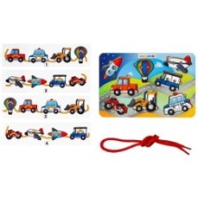 Развивающая игра-шнуровка "Транспорт-1", рамка-вкладыш