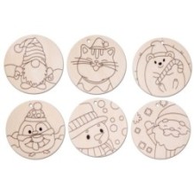 Заготовки для творчества из дерева "Гном и компания" 6 фигур из дерева для раскрашивания.