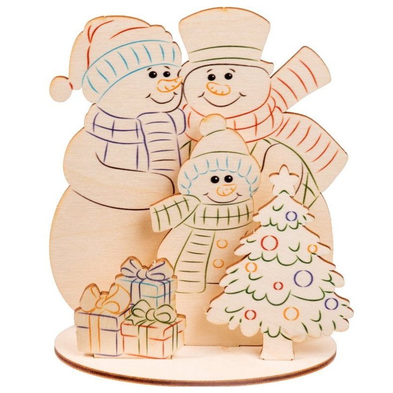 Заготовка для творчества «Семья снеговиков» Заготовка для творчества «Семья снеговиков»