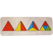 Рамка-вкладыш деревянная Геометрия треугольники