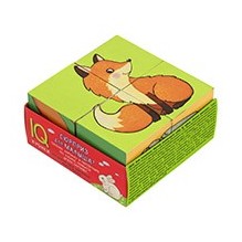 Умные кубики в поддончике. 4 штуки. Лесные животные (new)