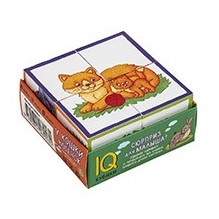Умные кубики в поддончике. 4 штуки. У кошки котёнок
