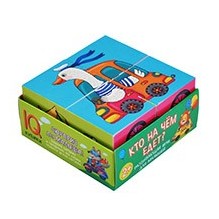 Умные кубики в поддончике. 4 штуки. Кто на чём едет?