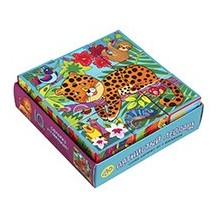 Умные кубики  в поддончике. 9 штук. Пятнистый леопард