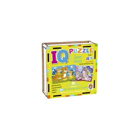 IQ Пазл деревянный.3+ Дикие кошки