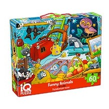 IQ Пазл с развивающей игрой 60 эл. Забавные зверушки 4+