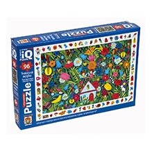 IQ Пазл с развивающей  игрой 96 эл. Домик в цветах 6+