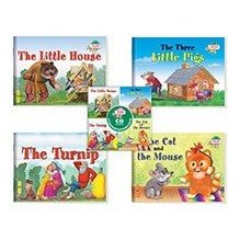 Читаем вместе. Сборник сказок Уровень 1.CD+4 книги (Теремок, Три поросенка, Репка, Кошка и мышка)