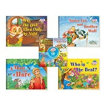 Читаем вместе. Сборник сказок Уровень 2.CD+4 книги (Почему сова ,Мужик и заяц, Лисичка сестричка,Кто