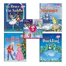 Читаем вместе. Сборник сказок Уровень 3.CD+4 книги (Русалочка, Щелкунчик, Гадкий утенок,Стойкий олов