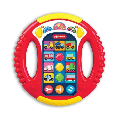 Музыкальный руль Весёлые машинки (красный)