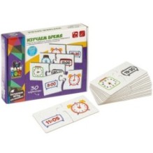 Пазл "ИЗУЧАЕМ ВРЕМЯ" 30 логических карточек, 2 части Baby You Bondibon