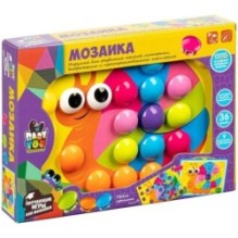 Мозаика для малышей 36 крупных фишек, 9 картинок-шаблонов, чемоданчик Baby You Bondibon