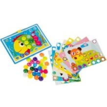 Мозаика для малышей 36 крупных фишек, 9 картинок-шаблонов, чемоданчик Baby You Bondibon