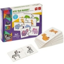 Пазл "КТО ЧЬЯ МАМА?" 30 логических карточек, 2 части Baby You Bondibon