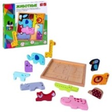 Пазл деревянный "ЖИВОТНЫЕ" Baby you Bondibon