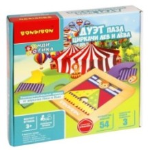 Настольная логическая игра «ДУЭТ ПАЗЛ - ЦИРКАЧИ ЛЕВ И ЛЁВА» БондиЛогика Bondibon