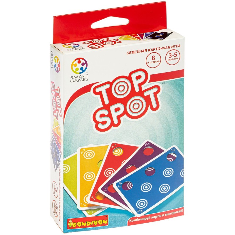 Логическая компактная настольная игра "TOP SPOT" карточная Smart Games Bondibon