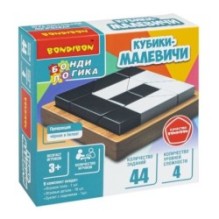 Настольная логическая игра-головоломка "КУБИКИ-МАЛЕВИЧИ" БондиЛогика Bondibon