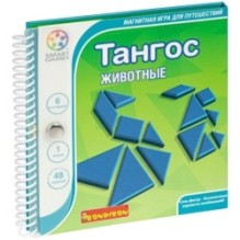 Логическая магнитная игра для путешествий "Тангос Животные" Smart Games Bondibon