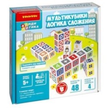 Настольная логическая игра-головоломка "МУЛЬТИКУБИКИ. ЛОГИКА СЛОЖЕНИЯ" БондиЛогика Bondibon