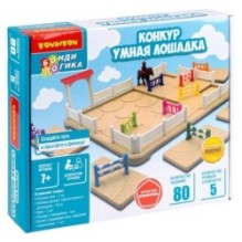 Настольная логическая игра-головоломка "КОНКУР. УМНАЯ ЛОШАДКА" БондиЛогика Bondibon
