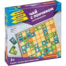 Настольная игра "ЧАЙ С ПОНЧИКОМ" домино-пазл Играй Думай Учись Bondibon