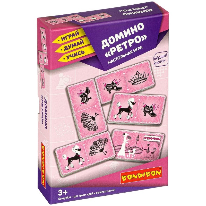 Настольная игра ДОМИНО "РЕТРО" Играй Думай Учись Bondibon