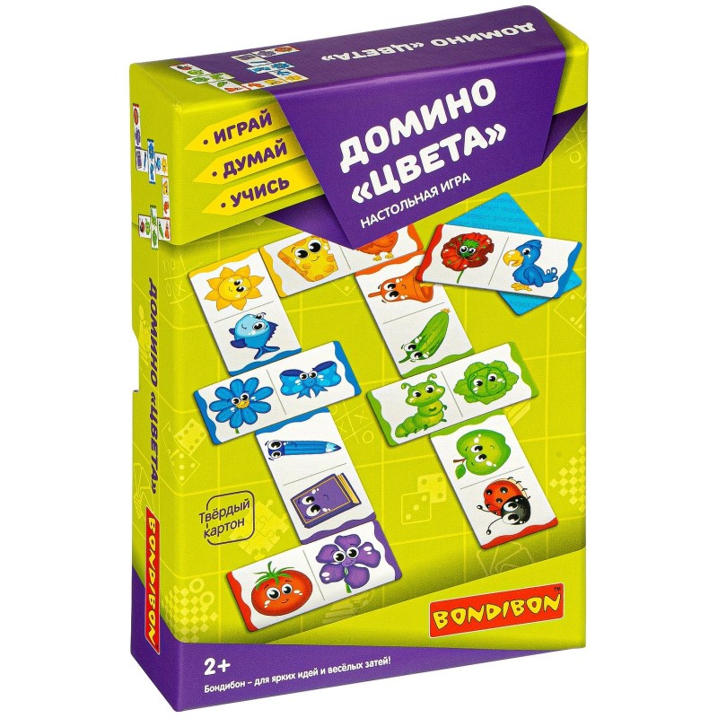 Настольная игра ДОМИНО "ЦВЕТА" Играй Думай Учись Bondibon