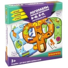 Настольная игра "ЛОГОПАЗЛЫ. ПАРНЫЕ СОГЛАСНЫЕ В-Ф, Б-П" 2в1 Играй Думай Учись Bondibon
