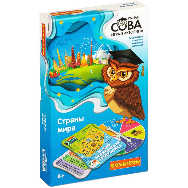 Игра-викторина "СТРАНЫ МИРА" Умная Сова Bondibon