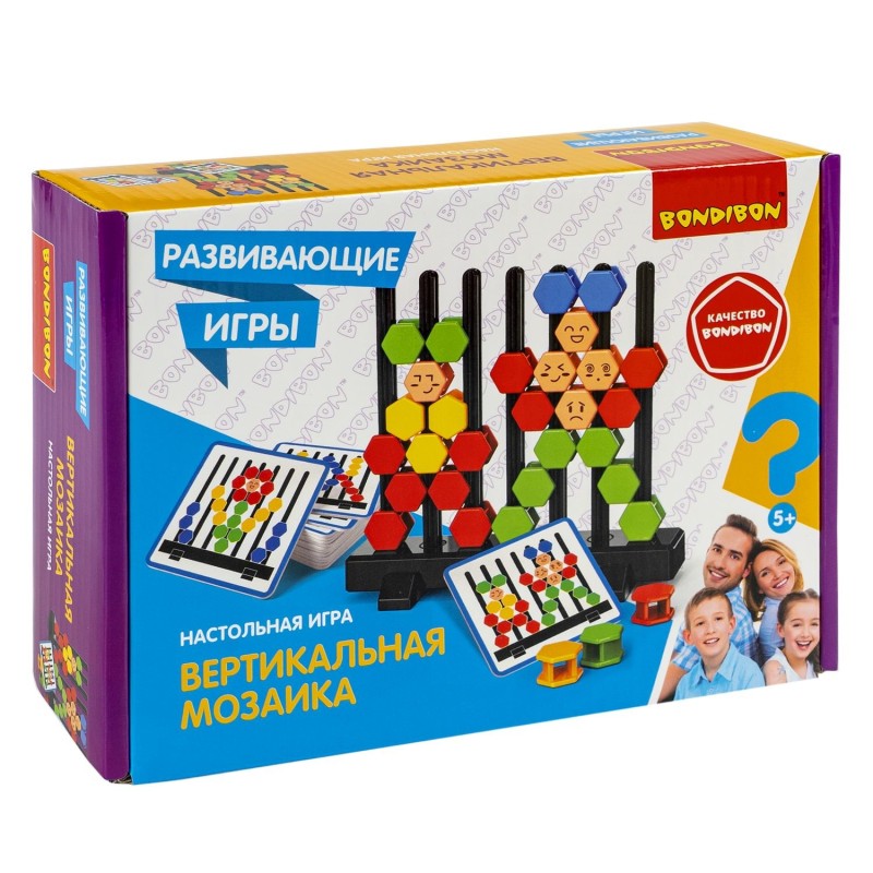 Развивающая настольная игра "ВЕРТИКАЛЬНАЯ МОЗАИКА" Bondibon