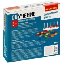 Настольная обучающая игра «СОРТИРОВКА ФИГУР» на цвета и формы, 26 заданий, 50 деталей Bondibon