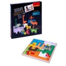 Развивающие игры из дерева Bondibon Головоломка «ЗООПАРК», BOX 20×5×20 см