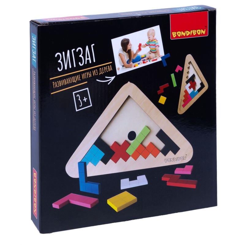 Развивающая игра-головоломка «ЗИГЗАГ» Развивающие игры из дерева Bondibon