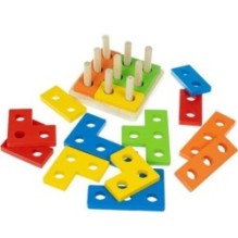 Настольная игра ГОЛОВОЛОМКА «ФИГУРНАЯ ЗАДАЧА» Развивающие игры из дерева Bondibon