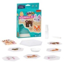 Набор для творчества АКВАМОЗАИКА "ЖИВОТНЫЕ 3D" медведь, заяц, лиса, Творчество с Луки Bondibon