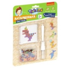 Набор для творчества АКВАМОЗАИКА "ПРАЗДНИЧНЫЕ ДИНОЗАВРЫ" блестящие бусины, подвеска Творчество с Буки Bondibon