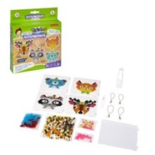 Набор для творчества АКВАМОЗАИКА "ЛЕСНЫЕ ЖИТЕЛИ" 1000 блестящих и неоновых бусин, подвески Творчество с Буки Bondibon