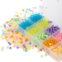 Набор для творчества АКВАМОЗАИКА "БУСИНЫ НЕОН" 1000 бусин, 6 матовых, 2 прозрачных светящихся в темноте цвета Bondibon