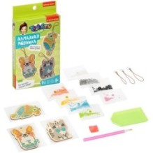 Мозаика алмазная "СОБАКА, КОШКА, ПОПУГАЙ" набор брелоков на деревянной основе Творчество c Буки Bondibon