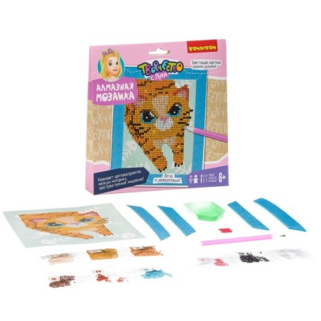 Набор для творчества Bondibon "Алмазная мозаика Котейка"