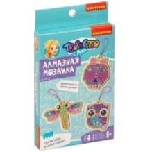 Мозаика алмазная "СОВА, СТРЕКОЗА, ЧЕРЕП" набор брелоков на деревянной основе Творчество c Луки Bondibon