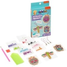 Мозаика алмазная "СОВА, СТРЕКОЗА, ЧЕРЕП" набор брелоков на деревянной основе Творчество c Луки Bondibon