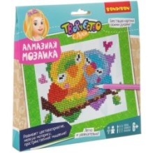 Набор для творчества Bondibon "Алмазная мозаика Попугаи-неразлучники"