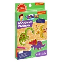 Набор для творчества АЛМАЗНАЯ МОЗАИКА "ДИНОЗАВРЫ" блестящие наклейки Творчество с Буки Bondibon