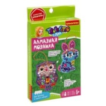 Алмазная мозаика двусторонняя "СОВА И ЗАЙЧИК" набор из 2 пластиковых брелоков, Творчество с Луки Bondibon