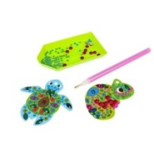 Алмазная мозаика двусторонняя "ЧЕРЕПАШКА И ХАМЕЛЕОН" набор из 2 пластиковых брелоков, Творчество с Буки Bondibon