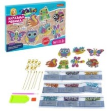 Набор для творчества АЛМАЗНАЯ МОЗАИКА "ЛЕСНЫЕ ЖИТЕЛИ" 7 блестящих брелоков Творчество с Луки Bondibon