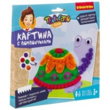 Набор для творчества Bondibon "Картина с помпончиками: Черепашка"